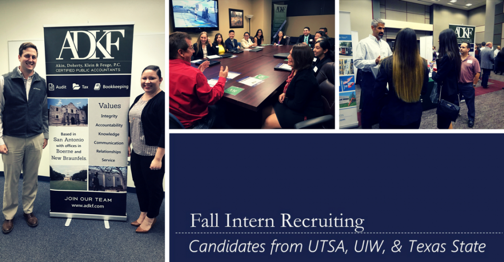 Intern recruiting event with candidates present.