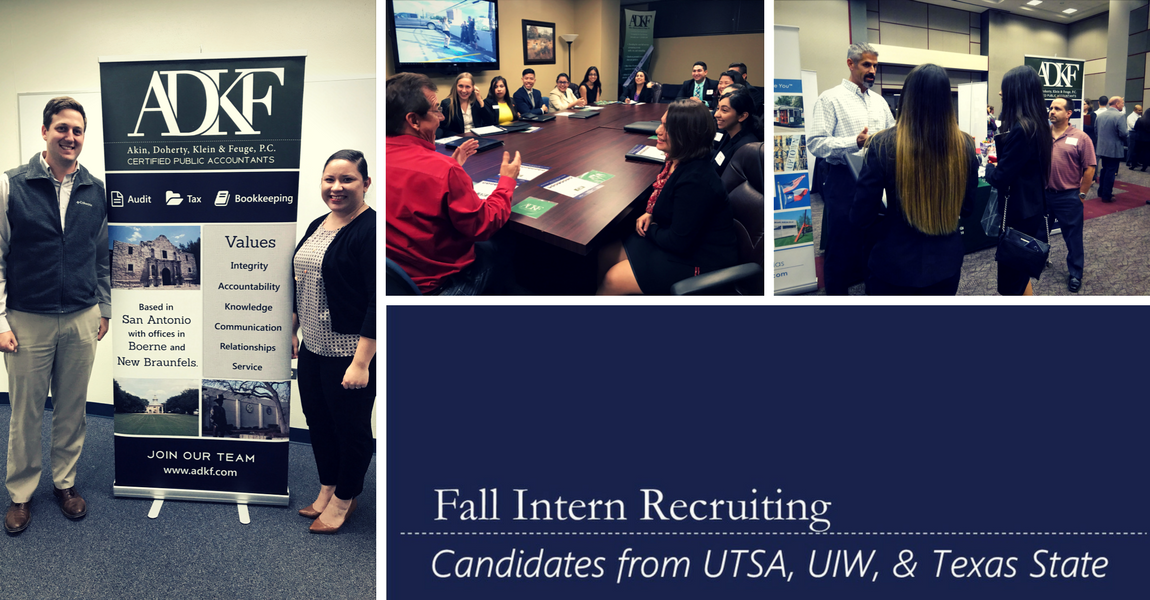 Intern recruiting event with candidates present.