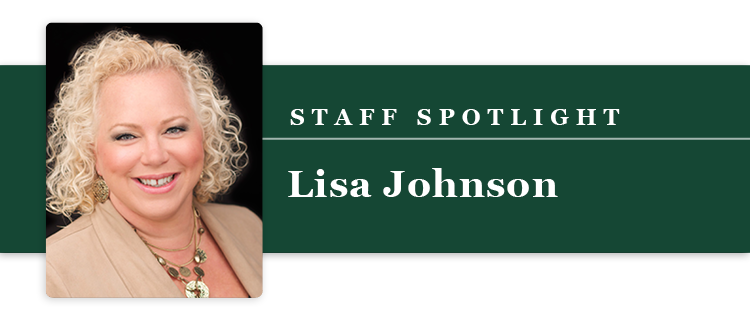 Staff spotlight featuring Lisa Johnson