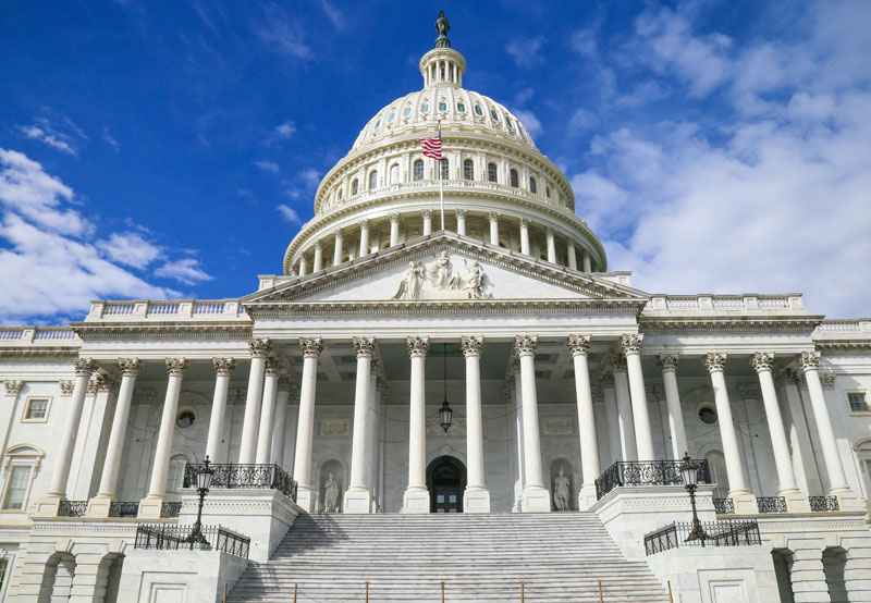 U.S. Capitol building under blue sky