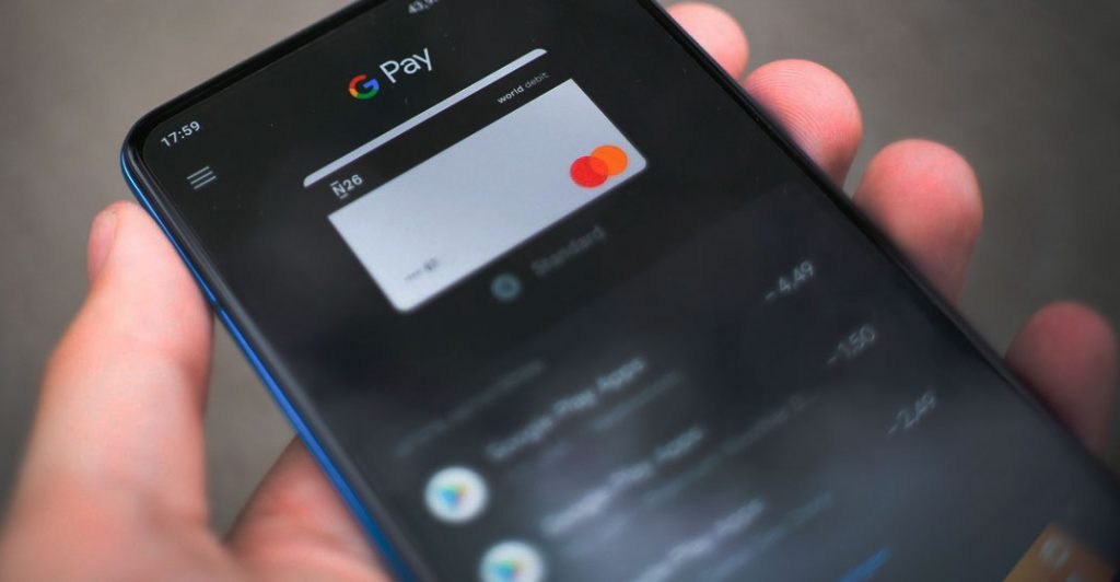 Mobile payment app on smartphone screen