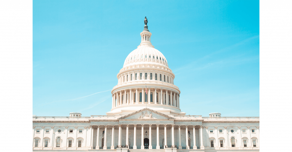 U.S. Capitol building under blue sky