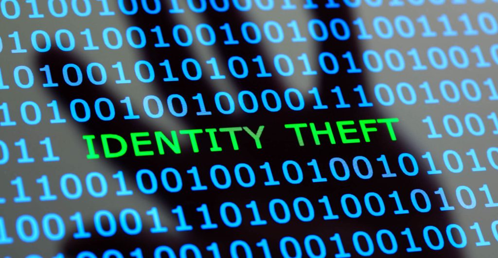 Binary code with identity theft message