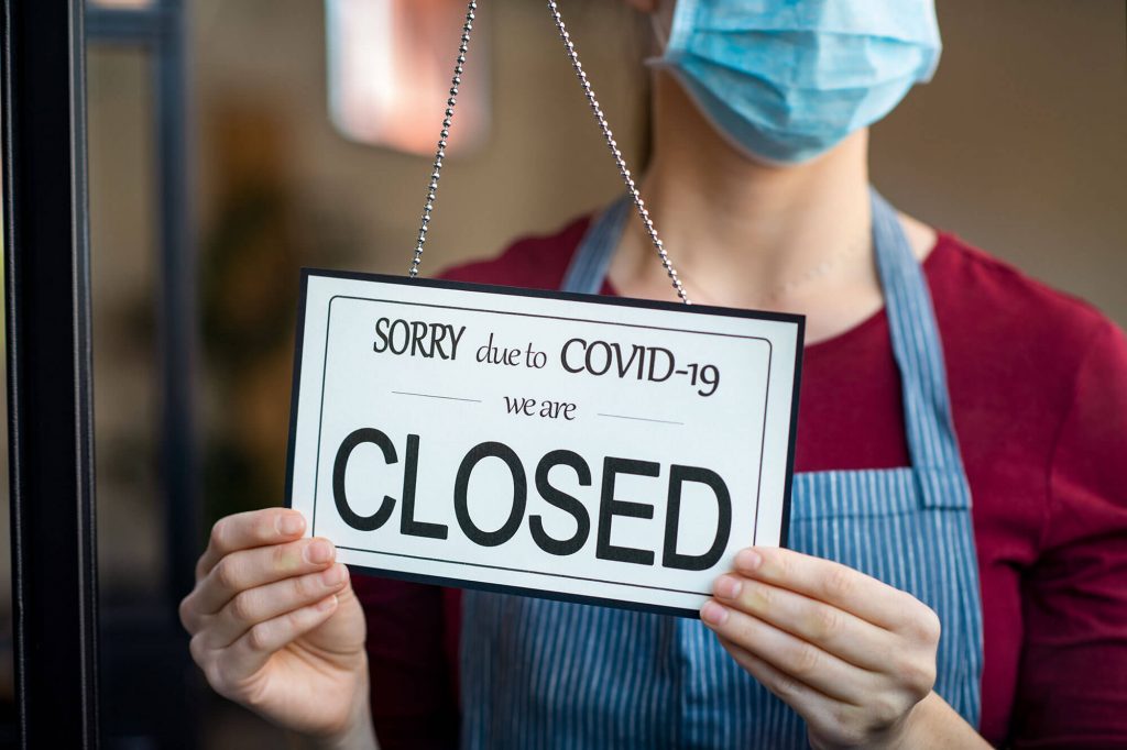 Closed sign due to COVID-19