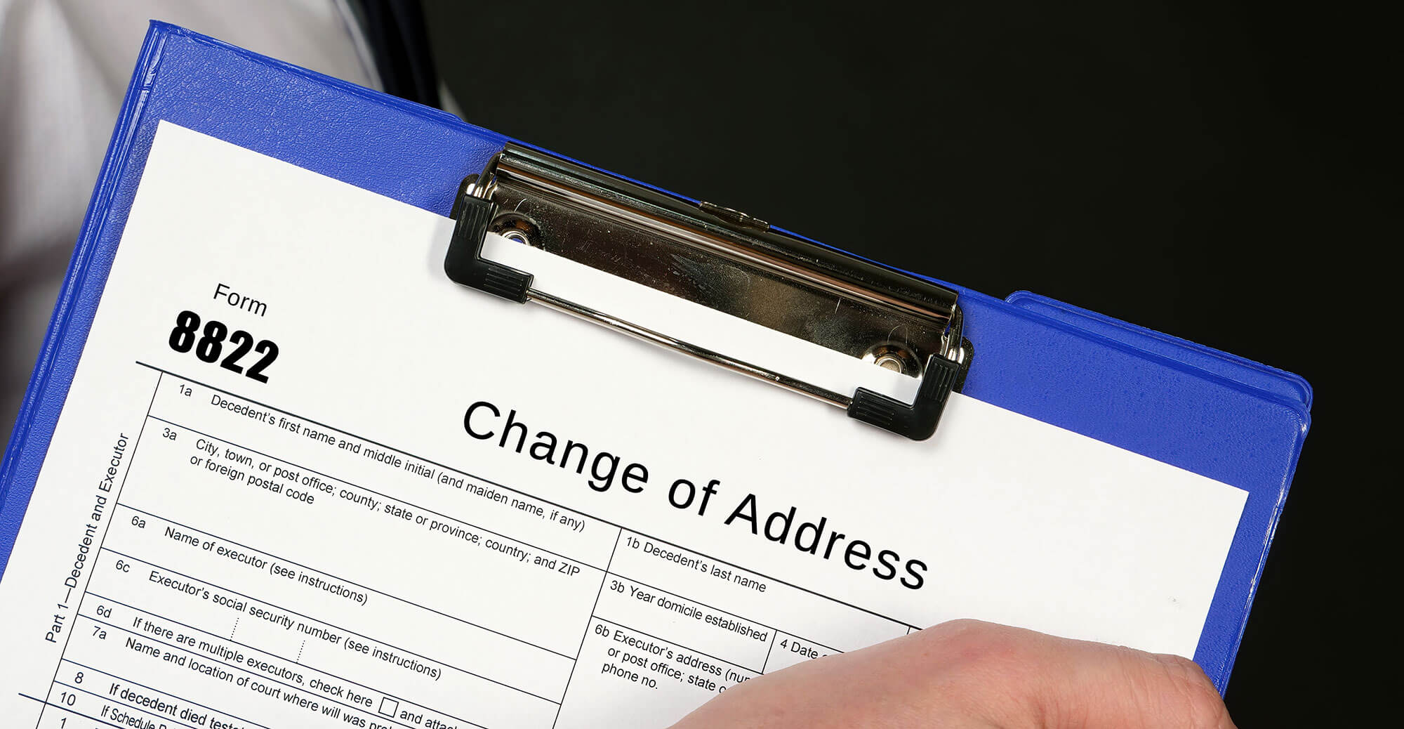 Form for changing address details