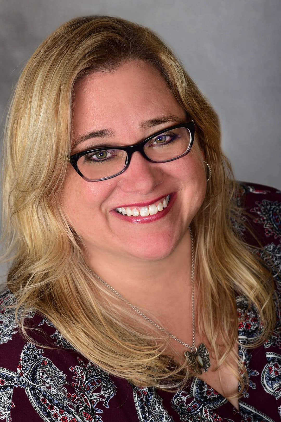 Woman with long blonde hair