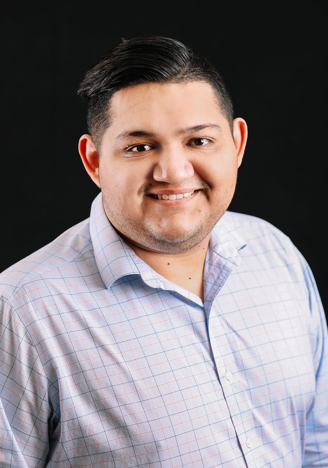 Man in a light blue shirt